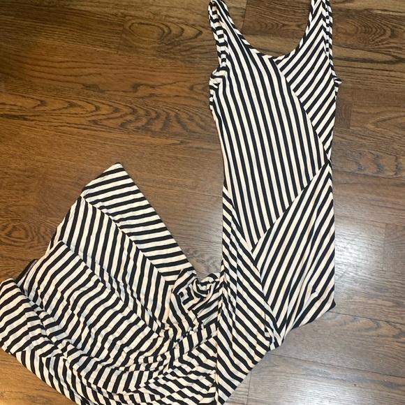 Monteau LA Black and Cream Striped Maxi #packware - Picture 2 of 15